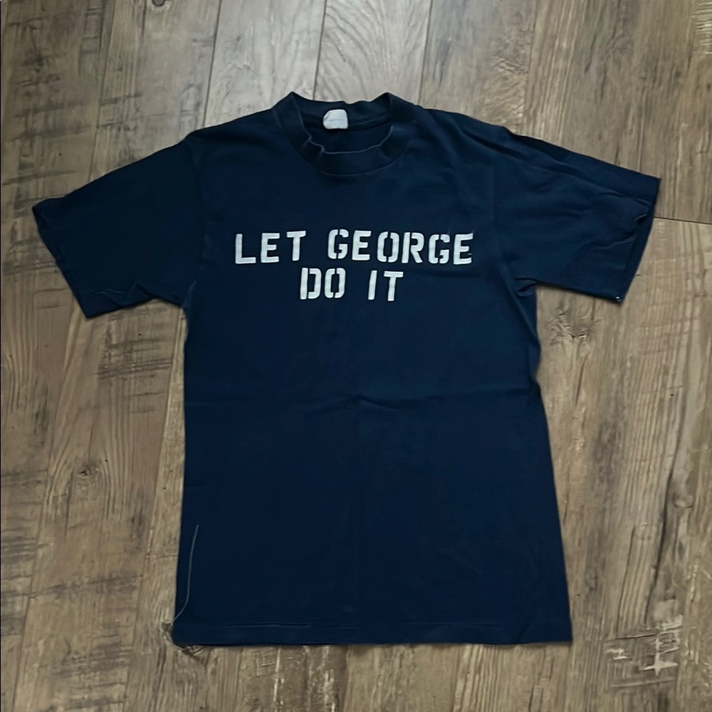 Vintage Navy Graphic T-Shirt - Let George Do It